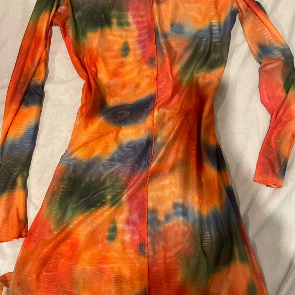 Vibrant Multicolor Tie-Dye Dress